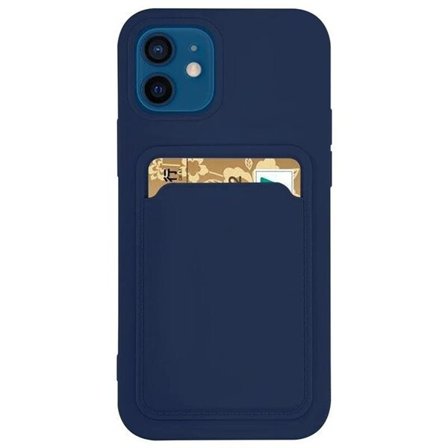 Silikoni lompakko korttipaikalla Xiaomi Redmi Note 10 5G / Poco M3 Pro Navy Blue varten