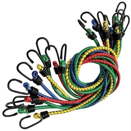 Bungee-sladd med krokar - Set om 10 (slumpmässig färg)