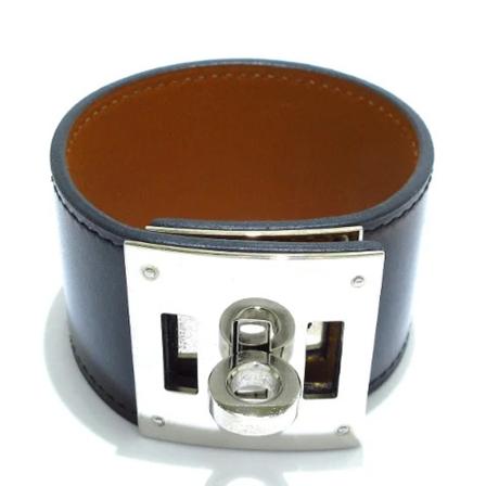 Hermès Vintage Pre-owned Læder armbnd Sort, Herre Vintage Smykker, Størrelse: ONE Size