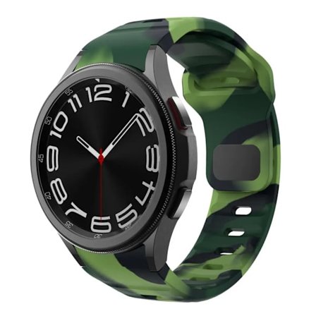 Silikoniranneke Samsung Galaxy Watch 6 Classic 47mm 43mm/4 classic 46mm 42mm Rannekoru Galaxy Watch 5/5pro 45mm/4/6 40mm 44mm Camouflage green