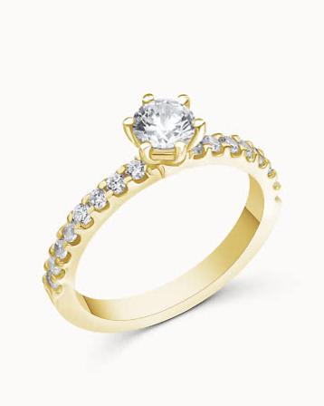Sidestensring Filippa 0,30 Carat 18K Gult Gull - Forlovelsesringer & Vielsesringer hos Vanbruun