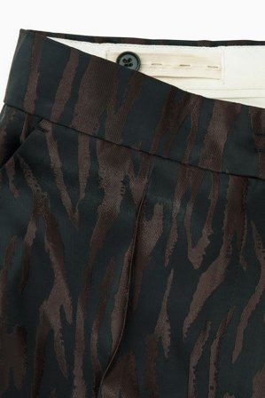 COS Women's Regular Zebra-Jacquard Straight-Leg Trousers in Brown