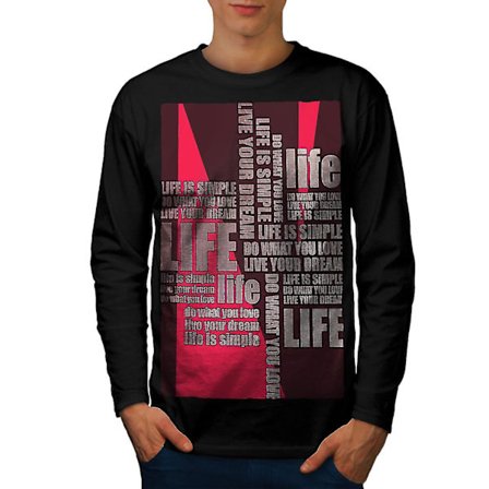 Life Saying Dream Men svart långärmad T-shirt