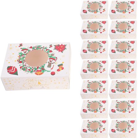 16 stk. julekageæsker papir julegaveæske Glædelig jul dekorationer til hjemmet nytårsgaveæsker