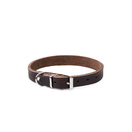 Selected by ZOO - Halskjede i lær Hera justerbar brun 14 mm x 24-31 cm - Hund - Halsbånd - ZOO.no