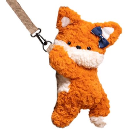 Husdjursväska, Söt Djur Plysch Sling Bag för Flickor, Mjuk Handsfree Messenger Väska för Skola och Daglig Användning