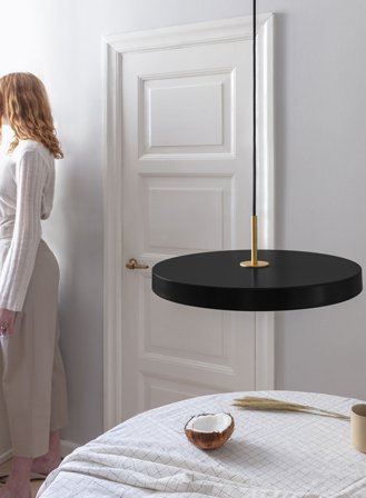 Asteria taklampe Ø43 - sort