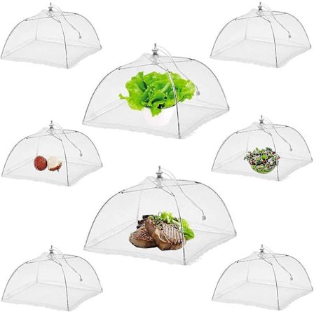 Vikbart matskyddsnät parasoll för att hålla insekter och flugor borta, 43 x 43 cm