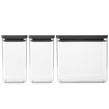 Brabantia Tasty+ burkset 3 delar, mörkgrå | Matlagning > Köksredskap > Matförvaring | Bagaren och Kocken