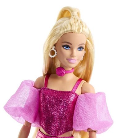 Barbie - Deluxe-docka - Metallicrosa outfit och blont hår - Barbie - JFP40