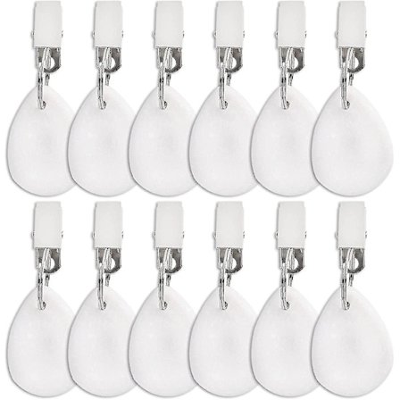 12 stk. dugvægte, marmorstensdugvægte til indendørs og udendørs brug, dråbeformet kraftig dugholder med metalklemmer til terrasse