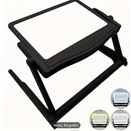 Förstoringsglas med ljus, uppladdningsbar LED-sidförstorare 4X