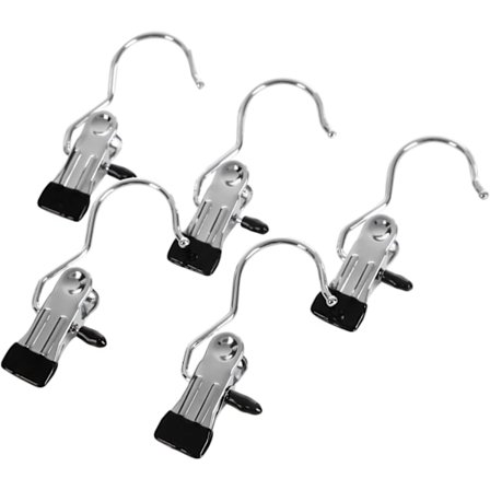 Pakke med 50 metalbøjler, med klemme og hak, roterende kroge, glidende klemmer plastik CRI001-50