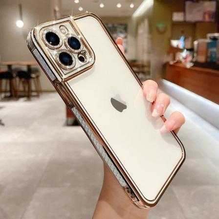 CDQ Etui til iPhone 14 Pro Max Klart søtt, gull