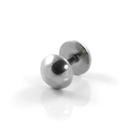 Boucle d'oreille ronde argentée 6 mm pour hommes - Clous d'oreille