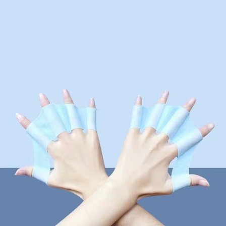 1 par silikone svømmehånd svømmehud silikone svømmeudstyr finner hånd svømmehud flipper til snorkling (M)