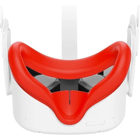 VR-ansiktsöverdrag för Meta/Oculus Quest 2, Svettbeständig Silikonansiktsdyna & Ansiktsdyna för Oculus Quest 2 VR-headset - Röd