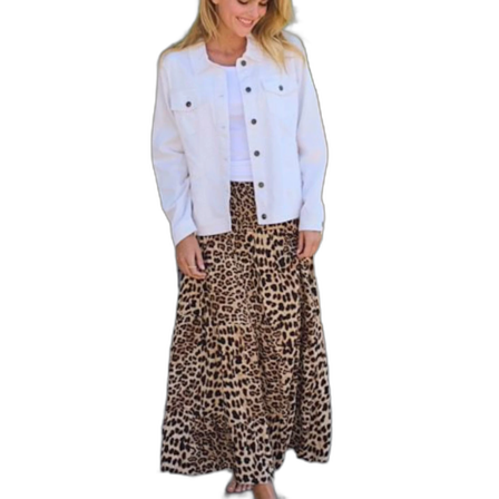 Lång leopard kjol från nakd