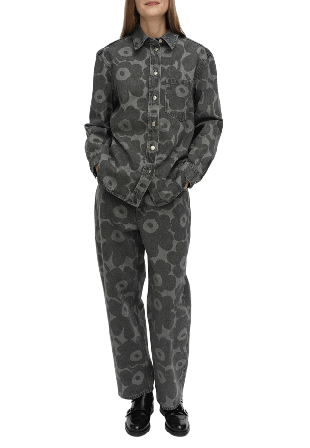 Marimekko Maridenim Vaihe Unikko Byxor Dam Grå 40