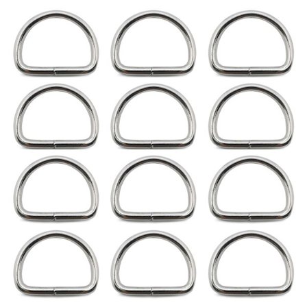 12 kpl D-renkaita Metalliset D-rengaskiinnityssoljet Hitsaamattomat solkirenkaat Ompelutarvikkeet yhteensopivat lompakoiden reppujen lemmikkieläinten 