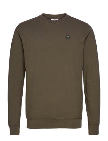 Elm Garment Dyed Pique Sweat W/Badg Green Knowledge Cotton Apparel