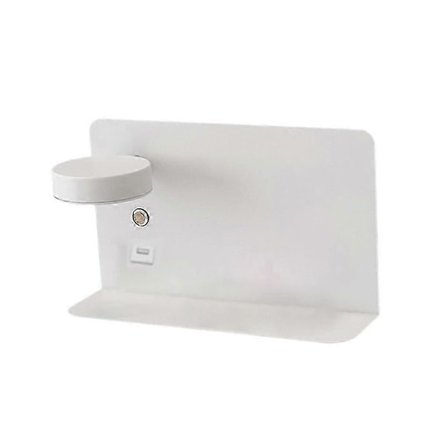 Vegglamper til nattbord med USB-port og hylle, moderne vegglamper for hotell, stue, korridor og restaurant (FMY)