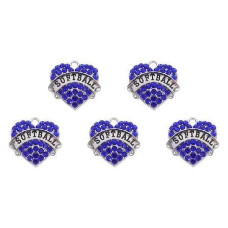 5 stk. Hjerteformede Halskædevedhæng Smykker DIY Dekorationer Pigearmbånd Tilbehør Blå 2X2X0.2CM Blue 2X2X0.2CM
