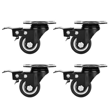 4 stk. Heavy Duty Caster Wheels med bremse Silent Universal Wheel Replacement Accessories til Furniture40 bremse