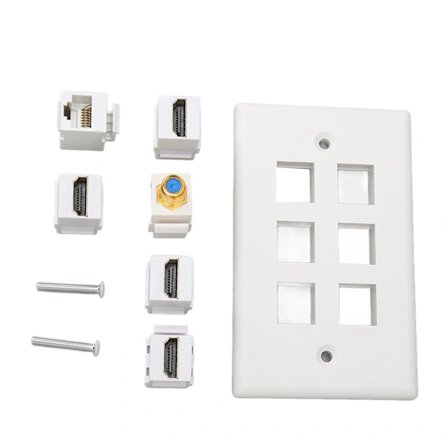 /EA/ Väggplatta 6 Portar HD Multimedia Interface CAT6 TV F Huvud Ethernet Väggplatta för Hemmakontor