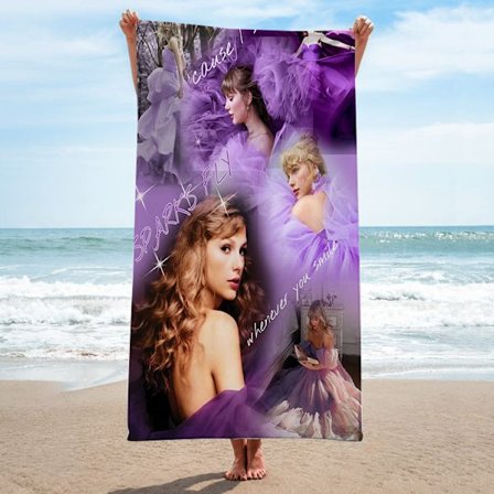 140x180cm Mikrofiber strandhåndkle kjendis omgivende rektangulært strandhåndkle Taylor Swift sanger badehåndkle håndkle