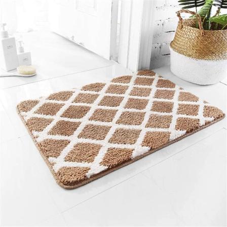 Chenille badmatta, mjuk, lurvig, halkfri, mycket absorberande, tjock, maskintvättbar, blå
