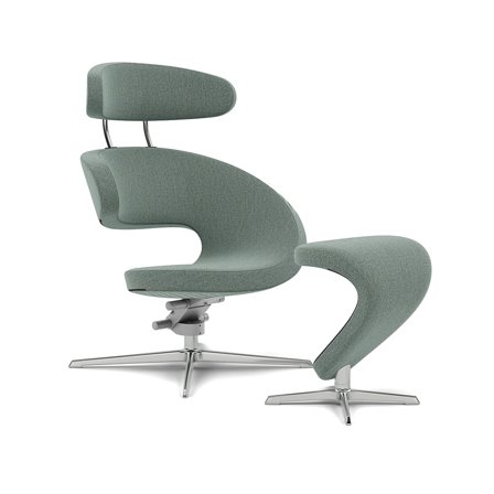 Varier Furniture Peel - Green Wool - Chrome base