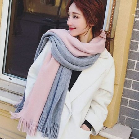 Luksus Cashmere Fargematching Dame Skjerf Vintersjal STYLE4