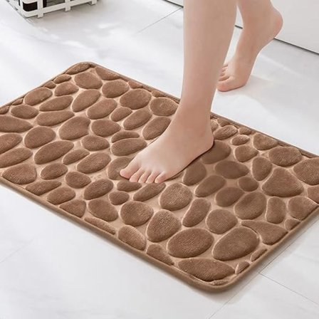 40x60CM (Ruskea) Eteismatto Kylpyhuonematto Hydrofiilinen Muistivaahto Piisuunnittelu Mikrokuitu Liukueste Pehmeä Kylpyhuonekeittiö