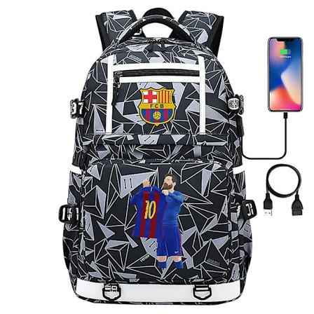 Messi Barcelona -painatusreppu, matkalaukku, opiskelijan koululaukku, vedenpitävä tietokoneen reppu 12