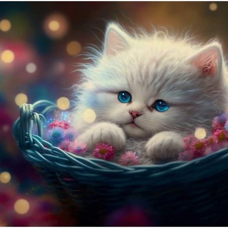 Timanttimaalaus - Pyöreä timantti 30*30CM- Kissanpentu