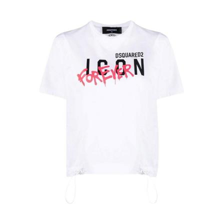 Dsquared2, T-Shirts Wit, Dames, Maat:2XS,Katoen