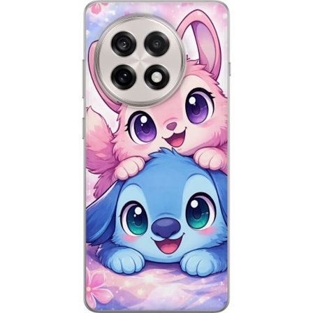 Kompatibel Mobilcover til OnePlus OnePlus 13R Sød kawaii illustration med pink og blå fantasidyr, store øjne og bløde farver perfekt til børnevæ