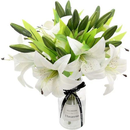 Kunstige Blomster 8 stk Kunstige Liljer med Blomsterkunst Planteblomster Hjemmedekoration