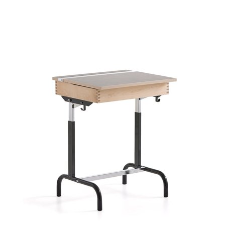 School desk 188, linoleum, anthracite grey/dark grey