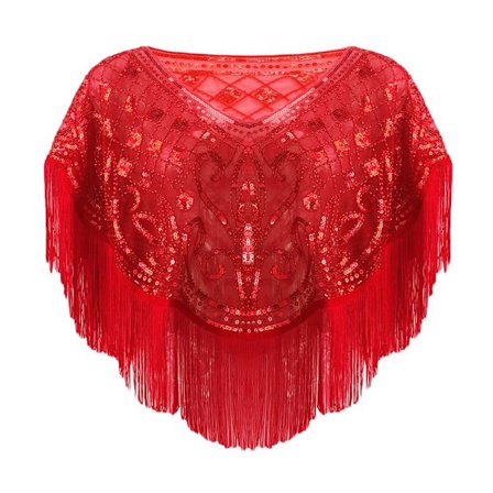 Flapper sjal pailletter sjal FARVE 6 FARVE 6