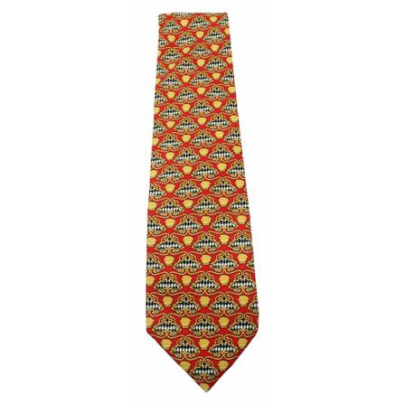 Versace Pre-owned, Red Print Silk Tie Rood, Heren, Maat:ONE Size