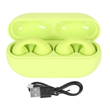 Øreklips Bluetooth-hovedtelefoner Vandtætte Stereo Støjreducerende Knogleledning Åbne Øre Trådløse Øretelefoner til Sport Grøn