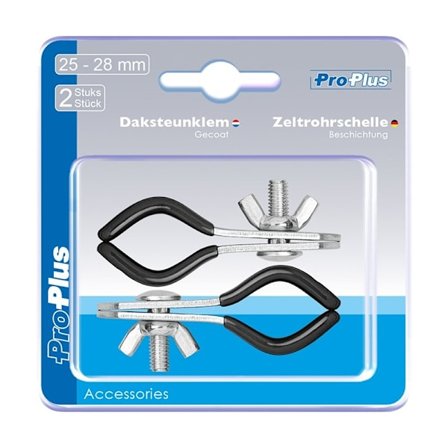 Tältstångsklämma 25-28mm beläggning 2 stycken i blister