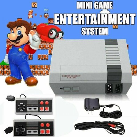 Game Console 620 Built-in Mini Classic Nes Games W/ 2 Controllers Retro Kid Gift