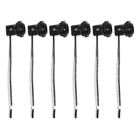6 stk E12 Lampeholder Base Lys Sokkel med Wire Lampholders Base Wire Leads Connector LED Lys Tilbehør RS-1205 125V 75W (FMY)