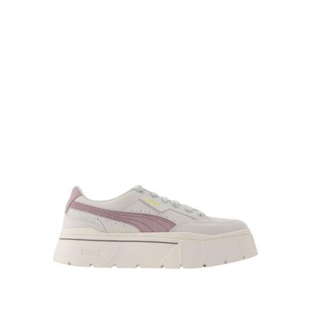 Puma, Mayze Stack Baskets in Beige Leather Beige, Dames, Maat:36 EU,rubber