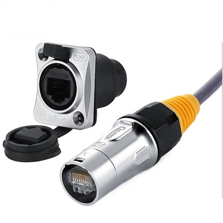IP67 Nätverks RJ45 Vattentäta Kontakter / Ethernet RJ45 Vattentät Kontakt + Vattentätt Uttag för Utomhusbruk