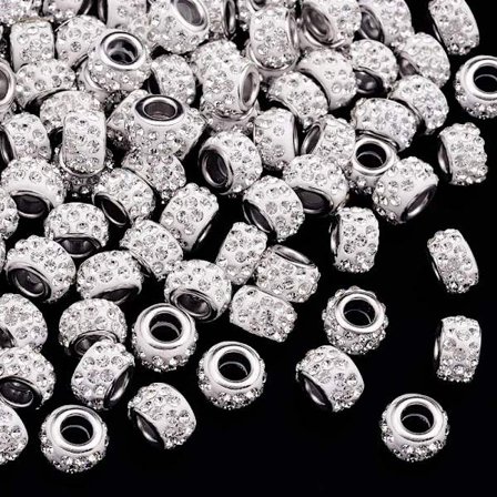 100 st Europeiska pärlor Rondelle Spacer Beads 5 mm stort hål