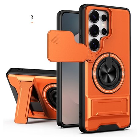 Mobilskal till Galaxy S26 Ultra MagSafe Camera Lens Slider Ringhållare Orange